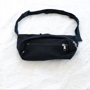 Eastsport Black Fanny Pack Two Compartment ZIP